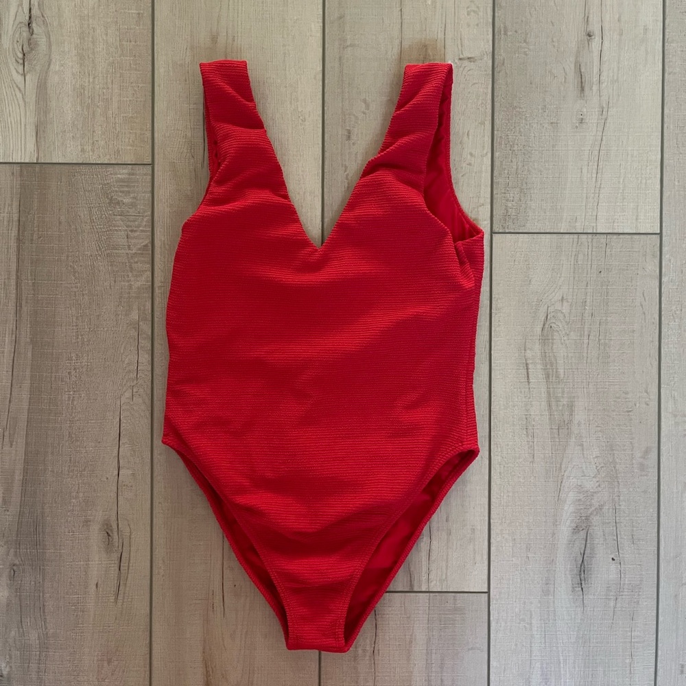 Montce Kim Red One-Piece Swimsuit Medium NO BELT